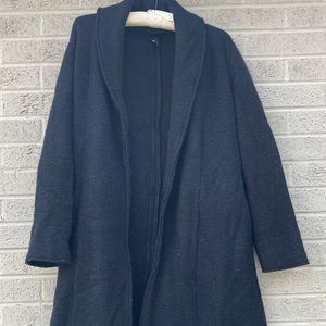 Eileen Fisher black trench winter long coat